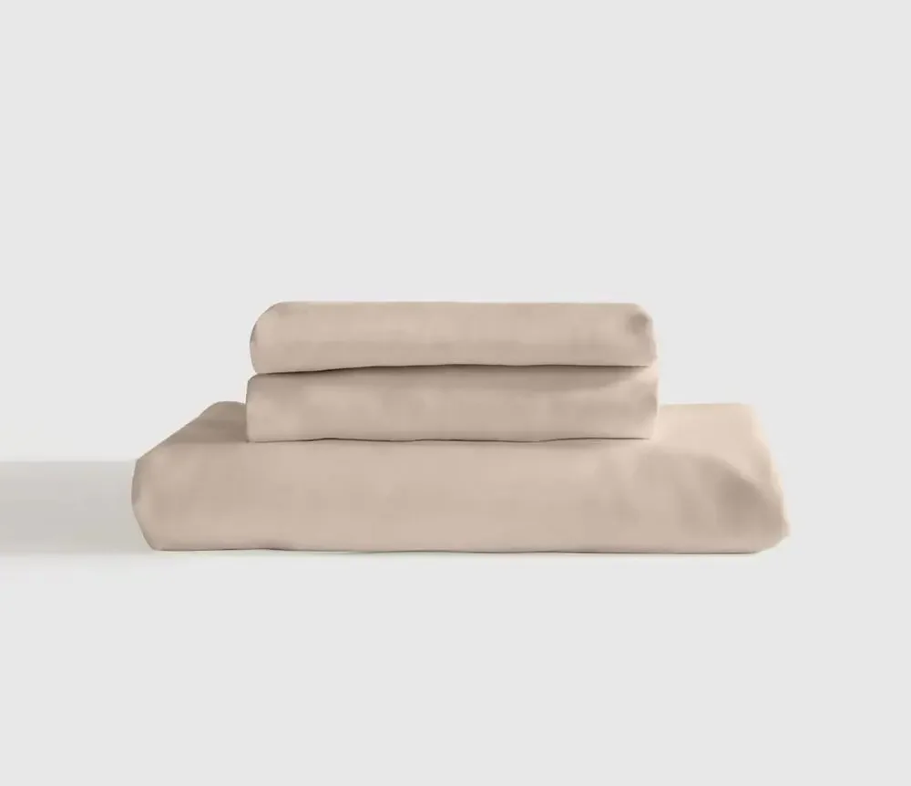 New Quince Organic Bamboo 100% Viscose California King Fitted Sheet Set 3Pc Sand